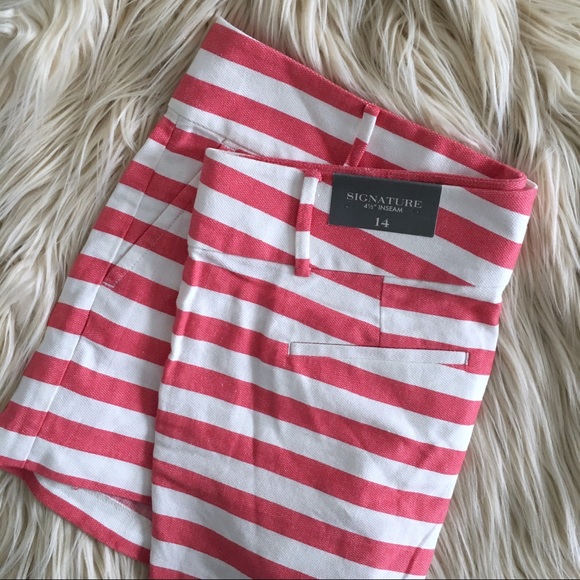 Ann Taylor Factory Pants - ANN TAYLOR | Striped Cotton Linen Blend Shorts NWT